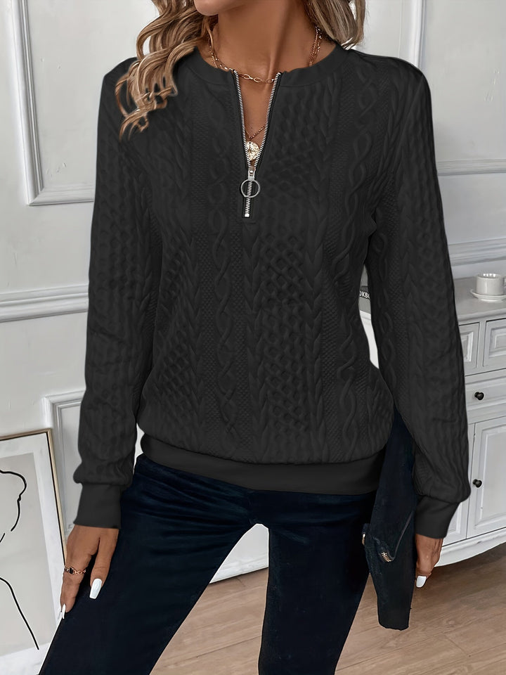 BEATRICE - ELEGANT QUARTER ZIP TOP