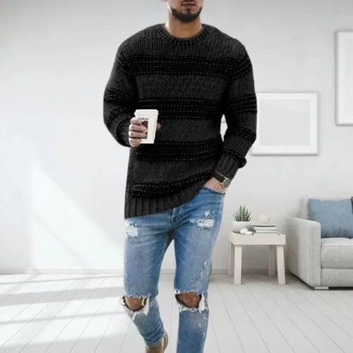 LIAM - Trendy Striped Knit Sweater
