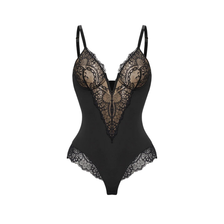 V-Neck Laced Bodysuit