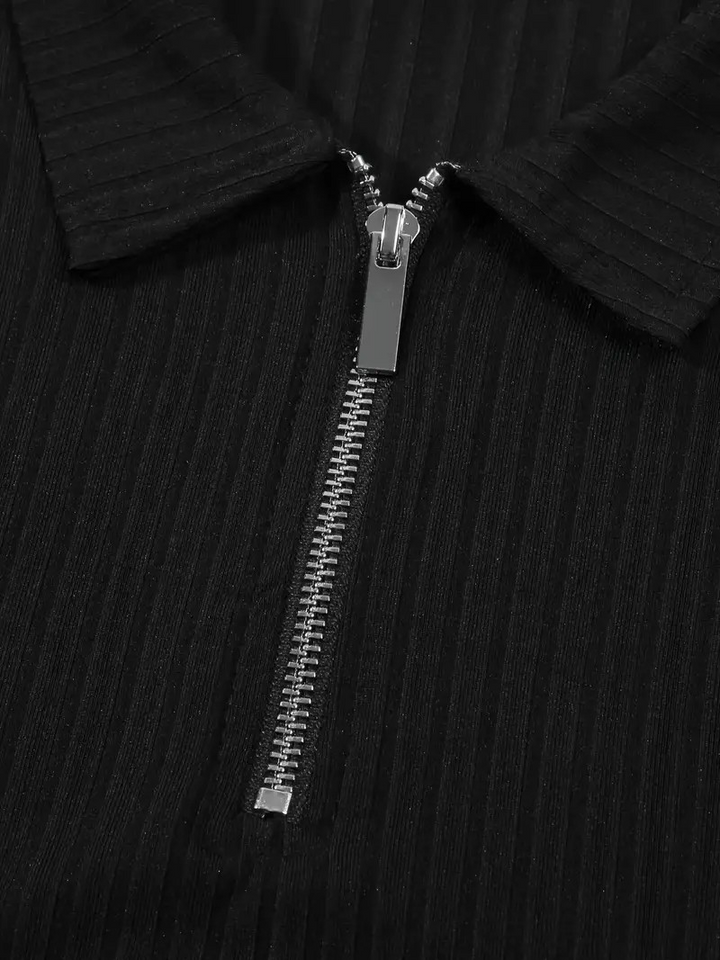 HILAIRE - PULL CÔTELÉ AVEC ZIP