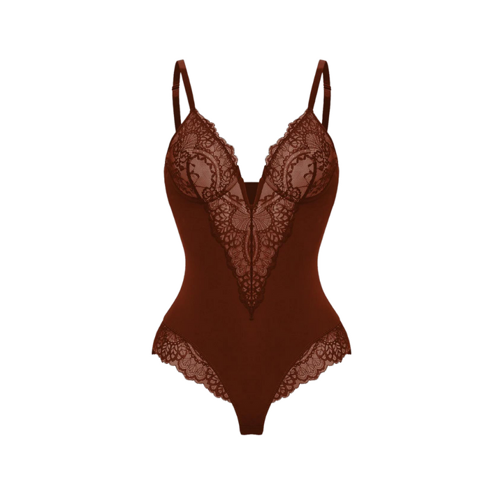 V-Neck Laced Bodysuit