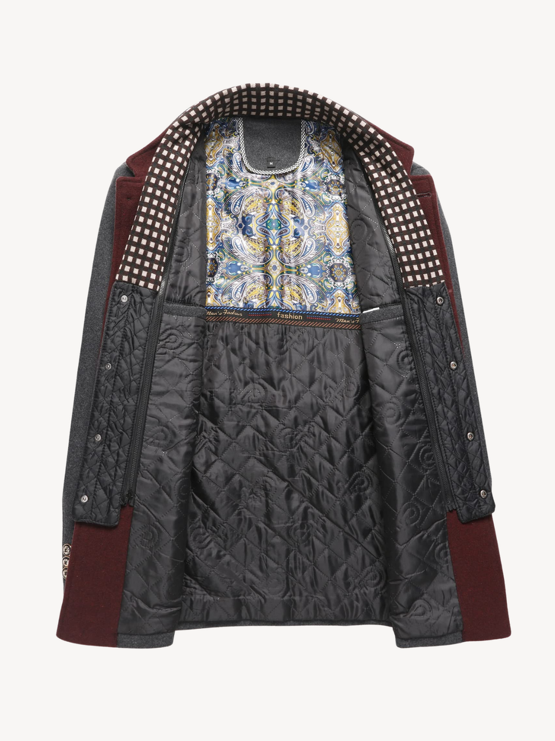 DOMINIQUE - MANTEAU HOMME AVEC ÉCHARPE AMOVIBLE