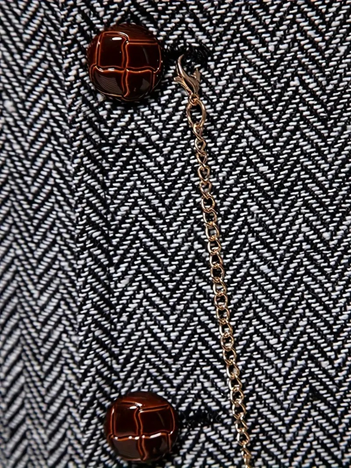 FERDINAND - GILET MOTIF CHEVRON RÉTRO