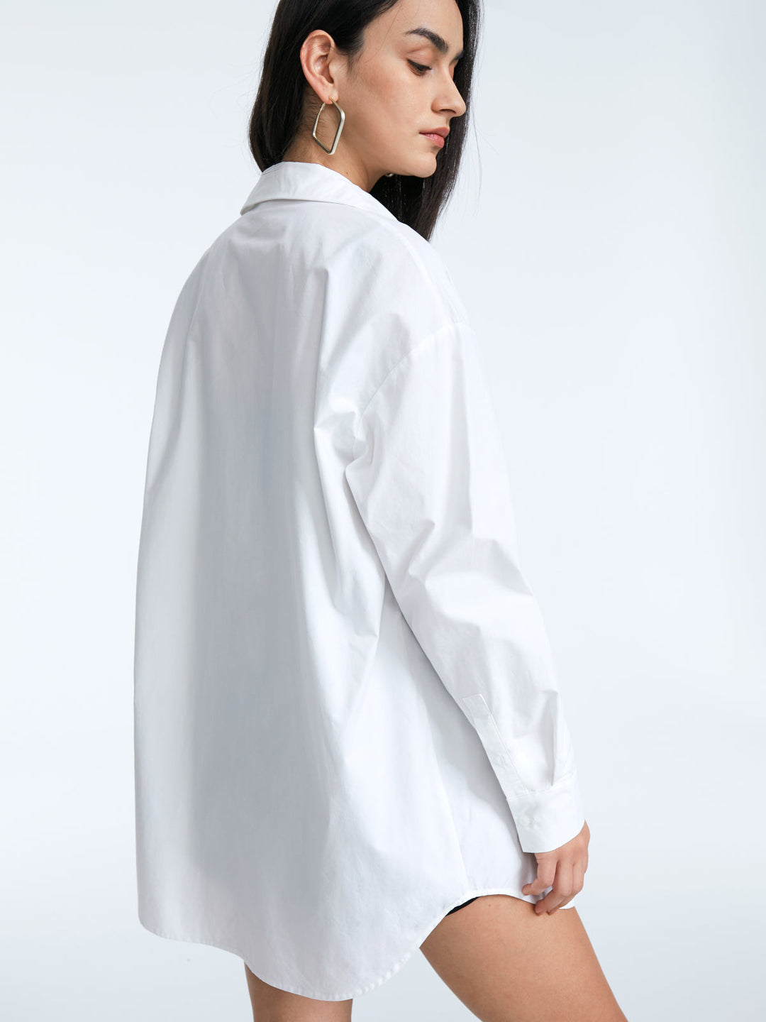 Delia - Oversized Button Up Solid Colored Dress Shirt