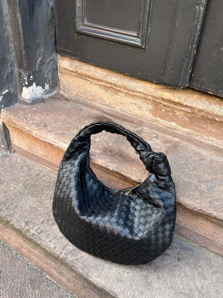 Braided Knot Faux Leather Medium Bag