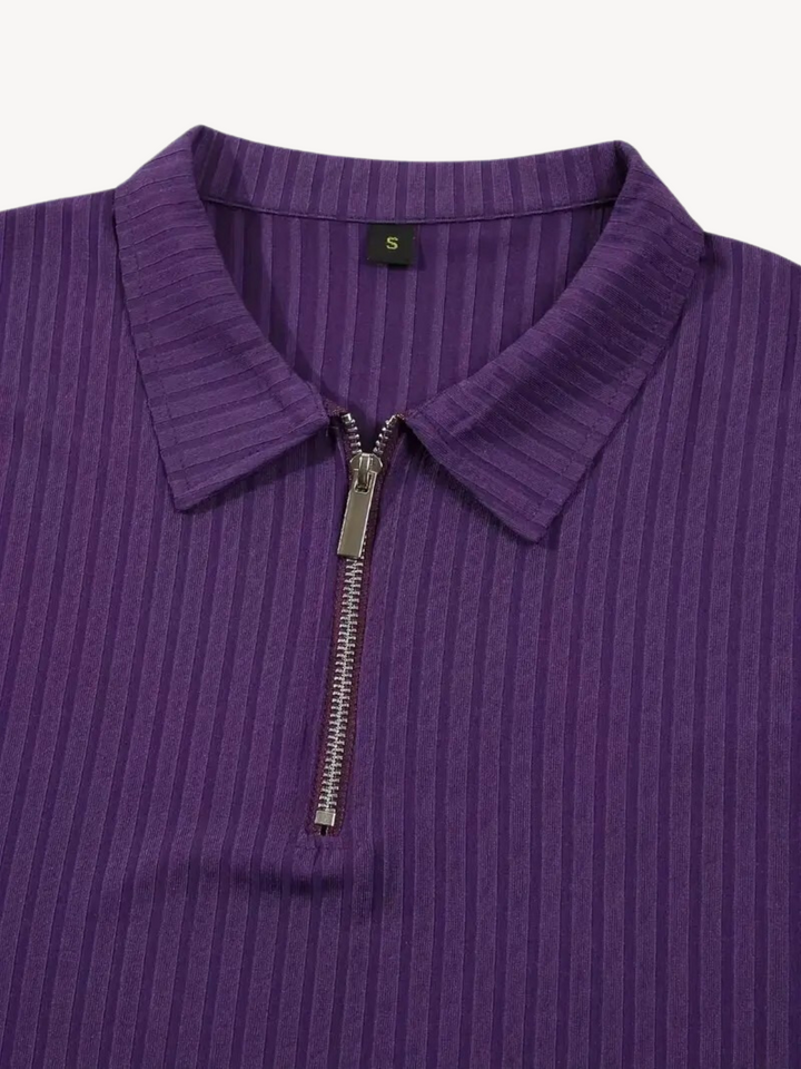 HILAIRE - PULL CÔTELÉ AVEC ZIP