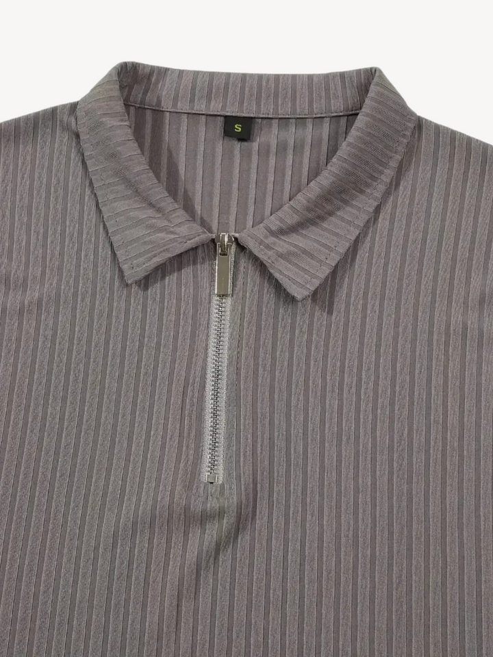 HILAIRE - PULL CÔTELÉ AVEC ZIP