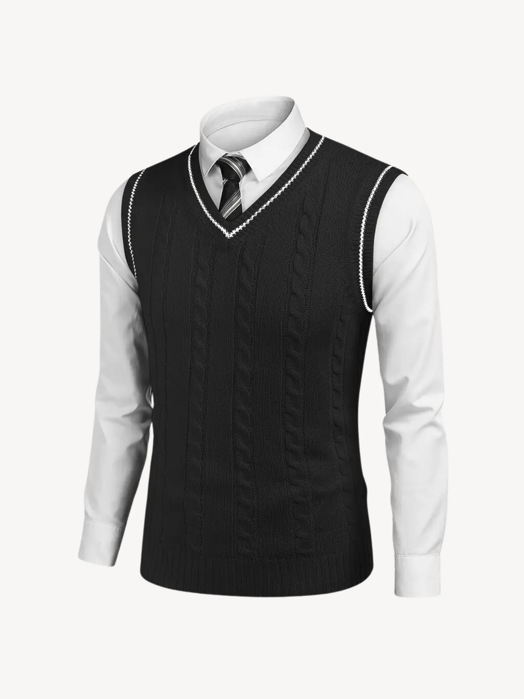 EUSTACHE - GILET EN MAILLE TORSADÉE