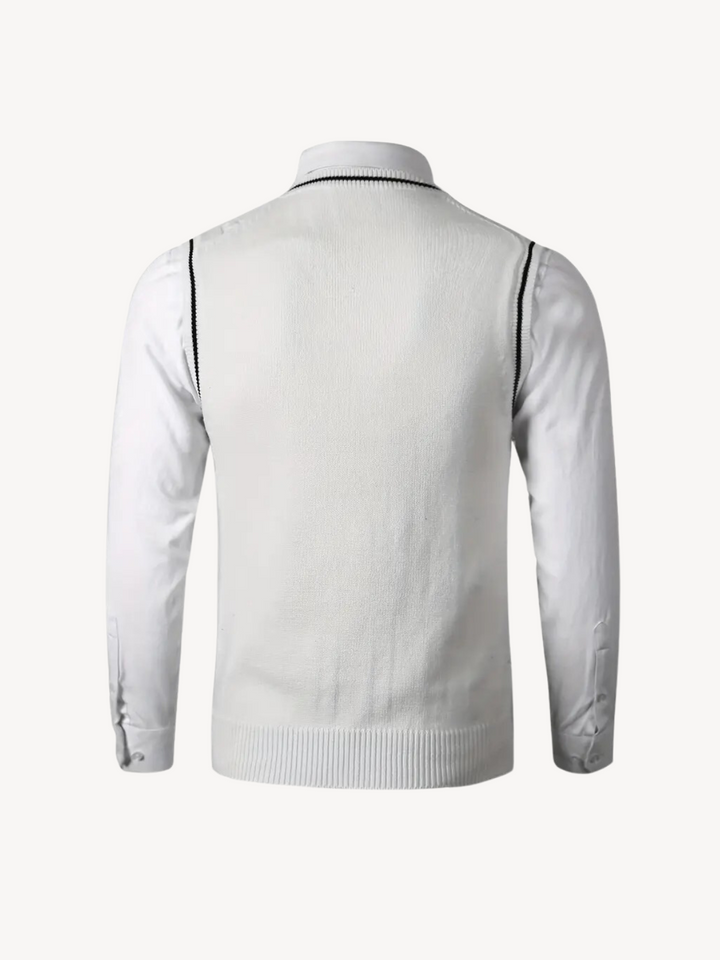 EUSTACHE - GILET EN MAILLE TORSADÉE