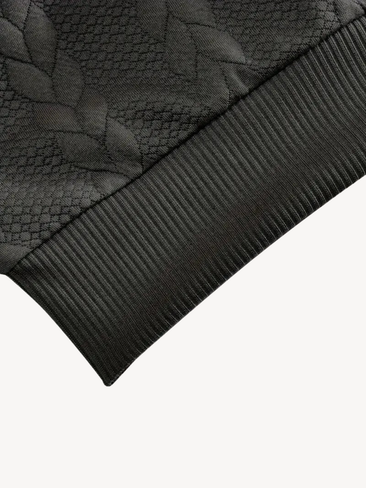 RANIER - PULL HENLEY CASUAL DEMI-ZIP