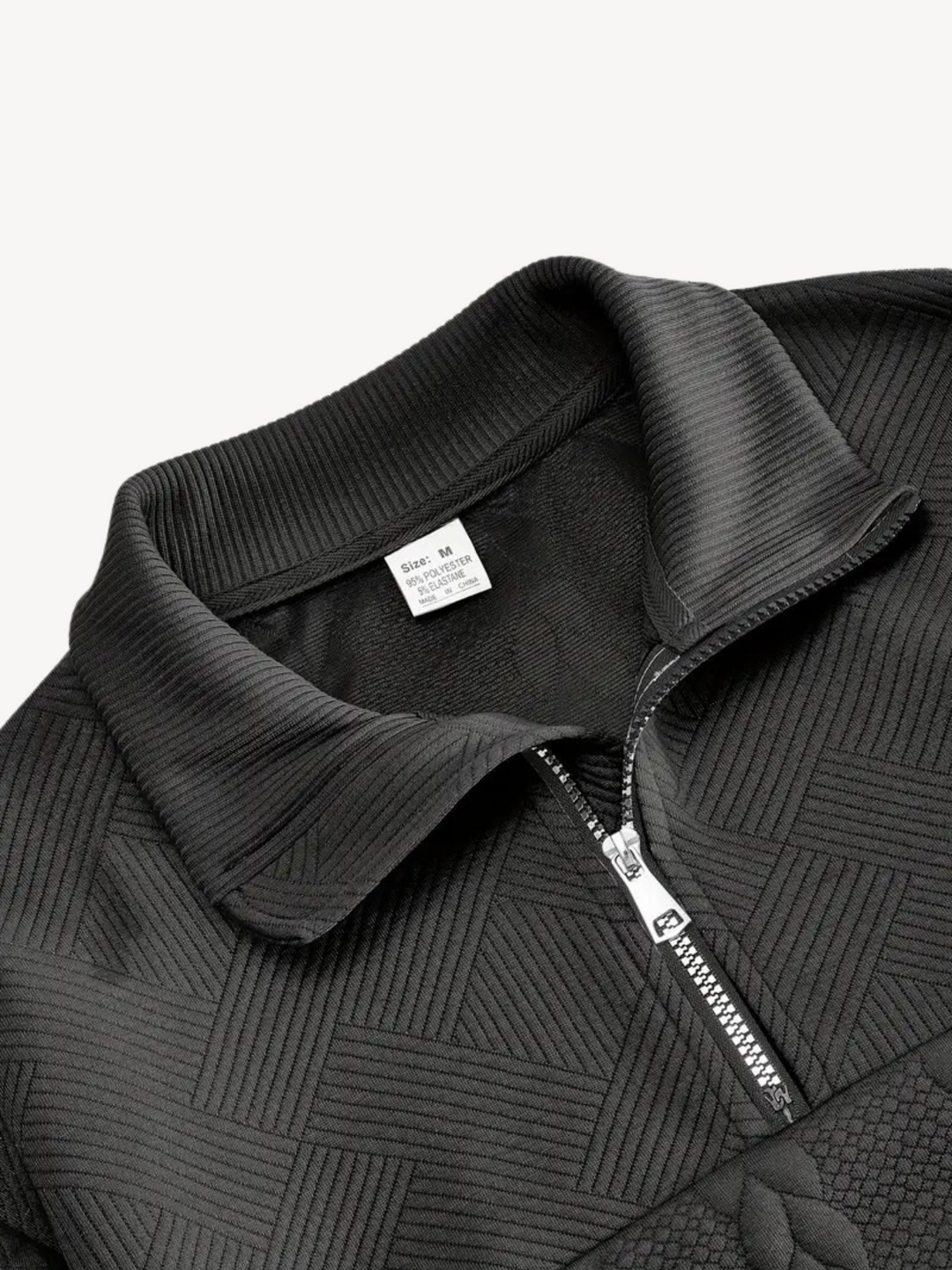 RANIER - PULL HENLEY CASUAL DEMI-ZIP