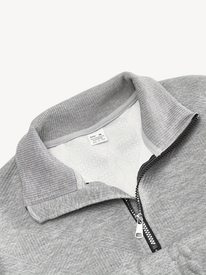 RANIER - PULL HENLEY CASUAL DEMI-ZIP