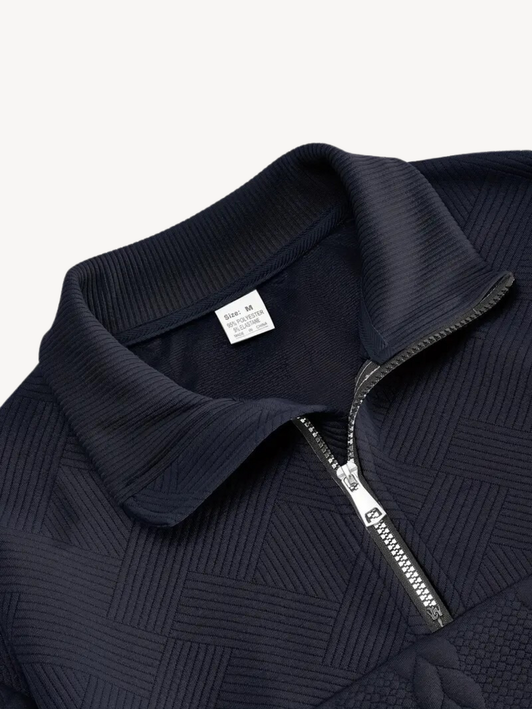 RANIER - PULL HENLEY CASUAL DEMI-ZIP