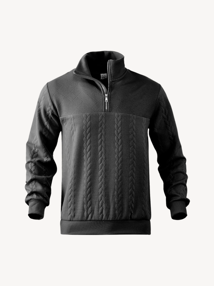 RANIER - PULL HENLEY CASUAL DEMI-ZIP