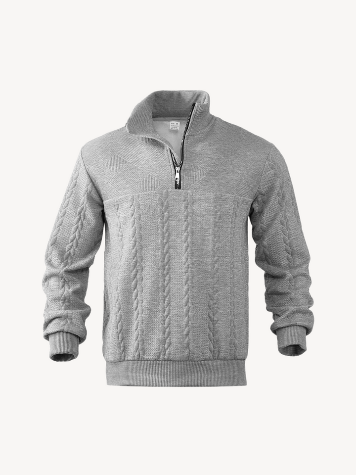 RANIER - PULL HENLEY CASUAL DEMI-ZIP