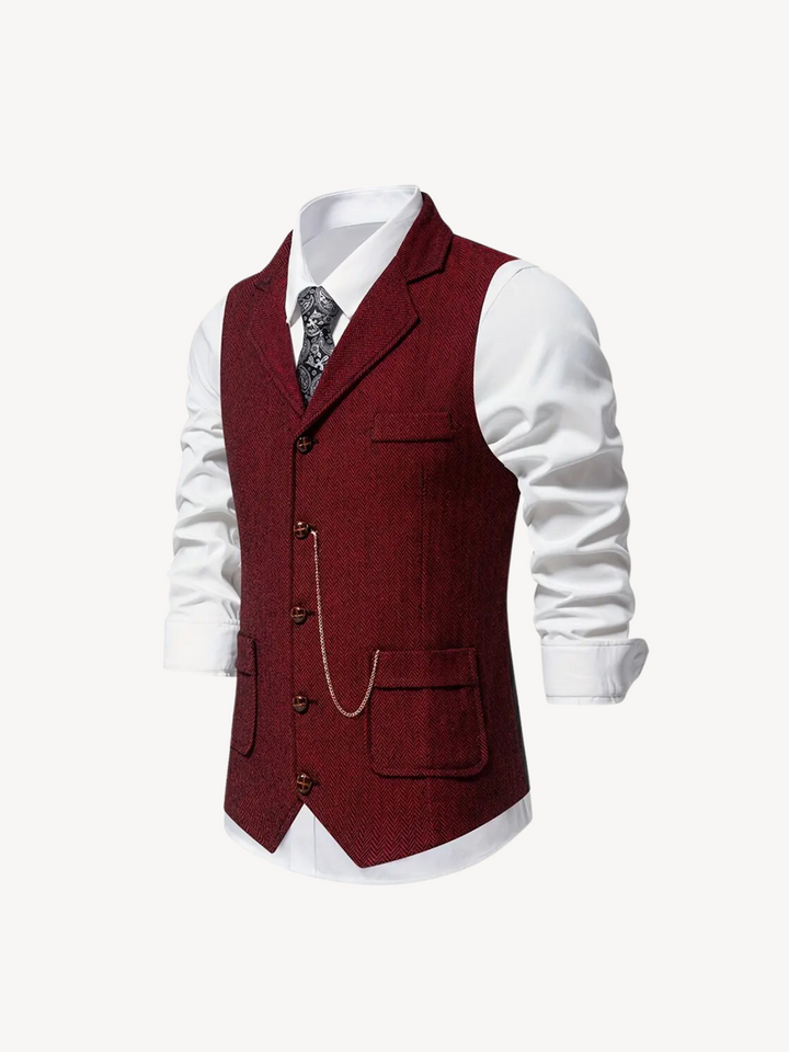 FERDINAND - GILET MOTIF CHEVRON RÉTRO