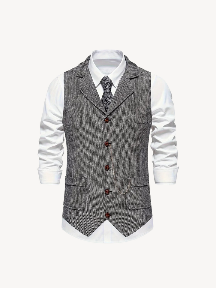 FERDINAND - GILET MOTIF CHEVRON RÉTRO