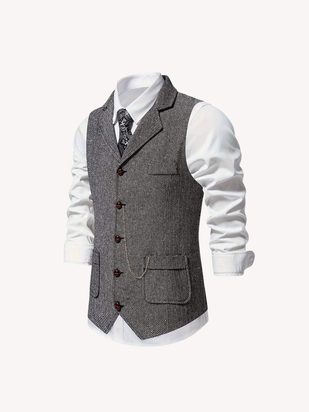 FERDINAND - GILET MOTIF CHEVRON RÉTRO