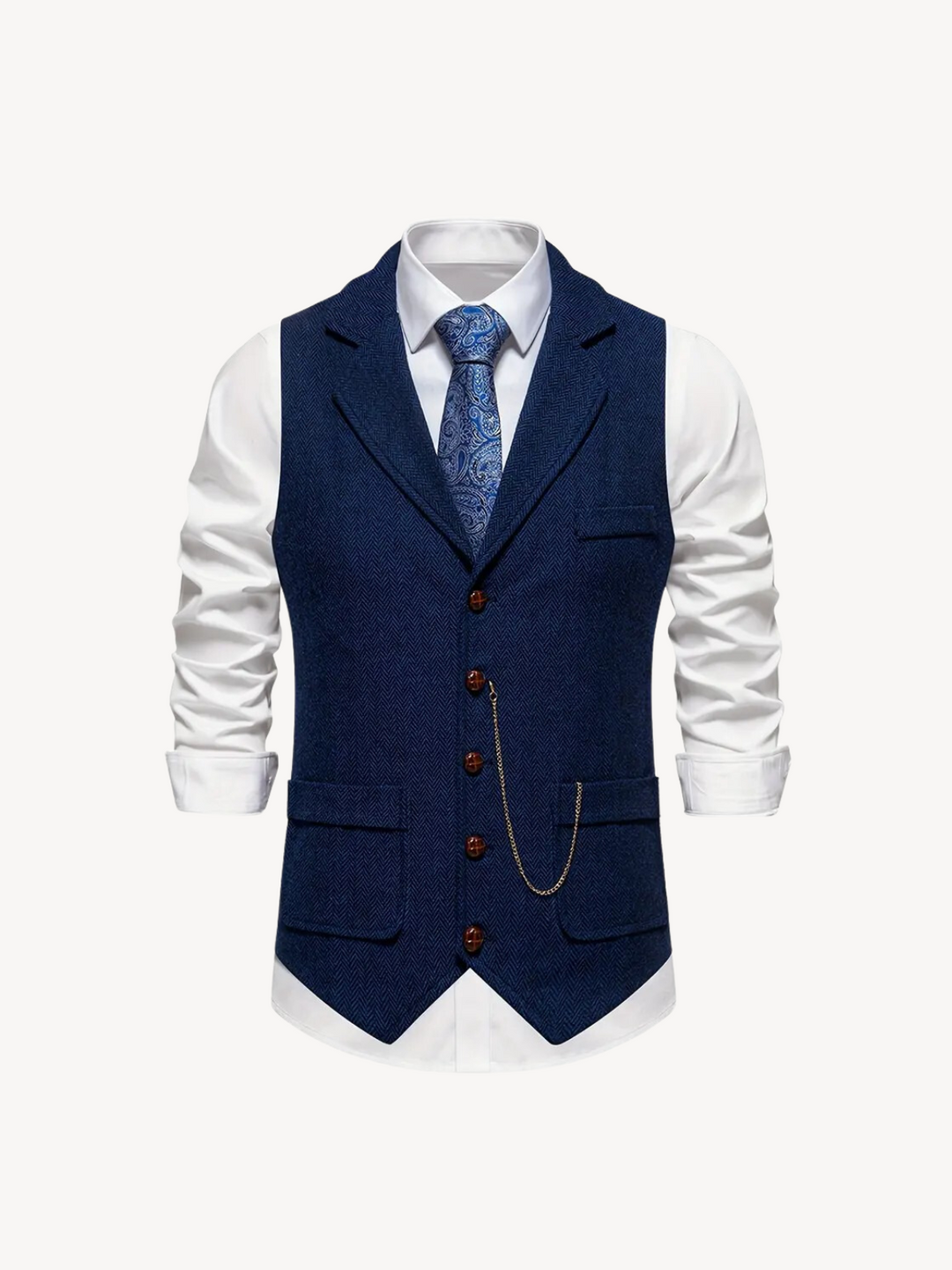 FERDINAND - GILET MOTIF CHEVRON RÉTRO