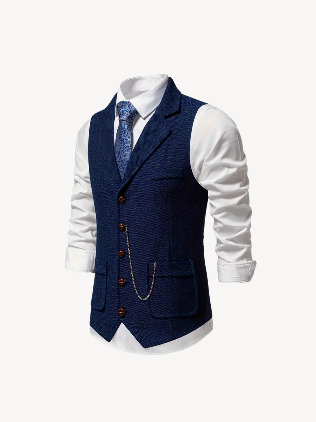 FERDINAND - GILET MOTIF CHEVRON RÉTRO