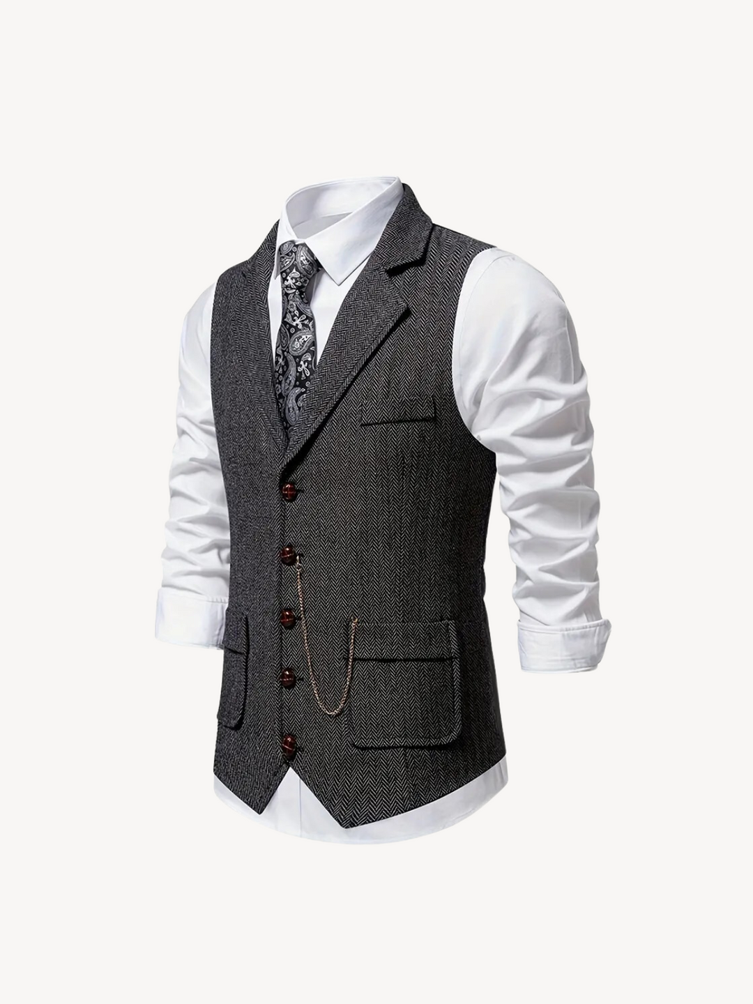 FERDINAND - GILET MOTIF CHEVRON RÉTRO