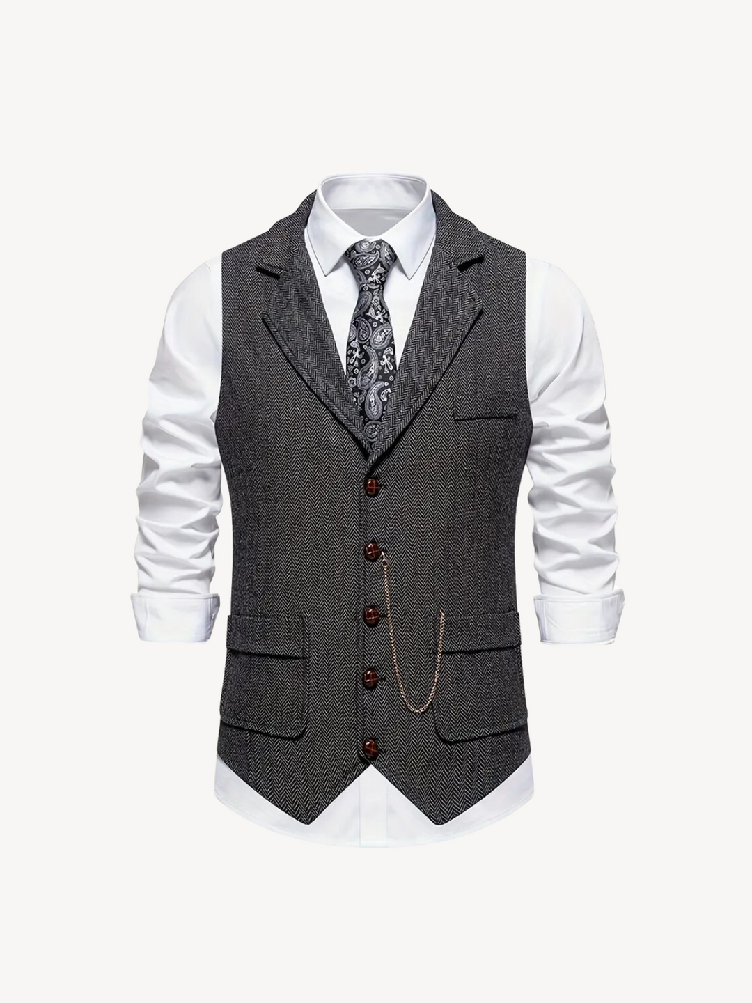 FERDINAND - GILET MOTIF CHEVRON RÉTRO