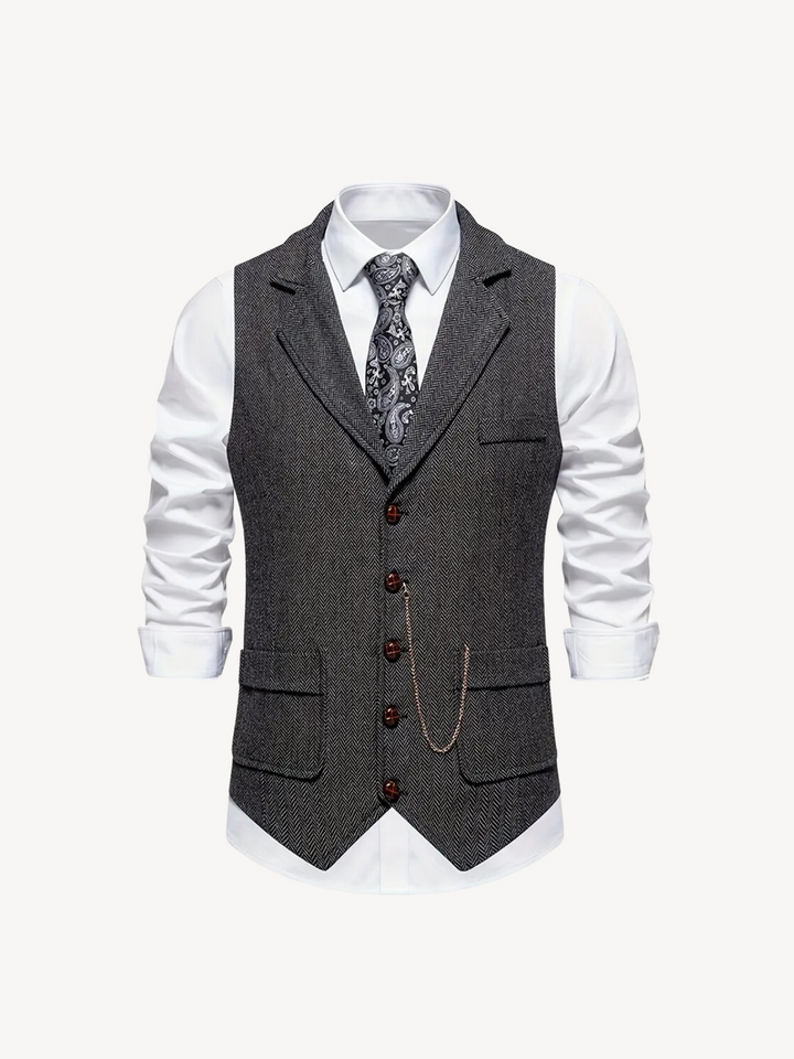 FERDINAND - GILET MOTIF CHEVRON RÉTRO