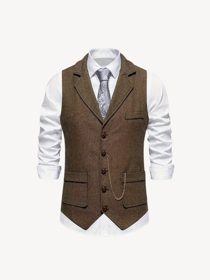 FERDINAND - GILET MOTIF CHEVRON RÉTRO