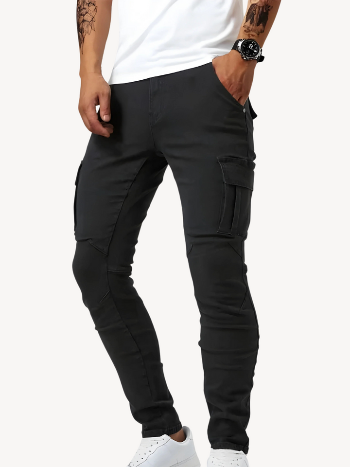 DANTON - PANTALONS CARGO EN JEAN EXTENSIBLE