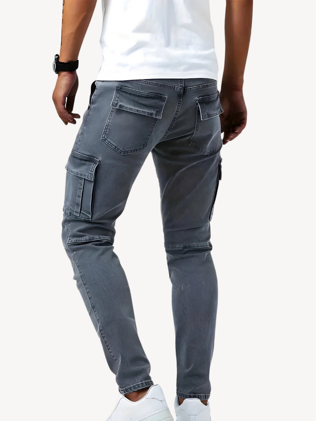 DANTON - PANTALONS CARGO EN JEAN EXTENSIBLE