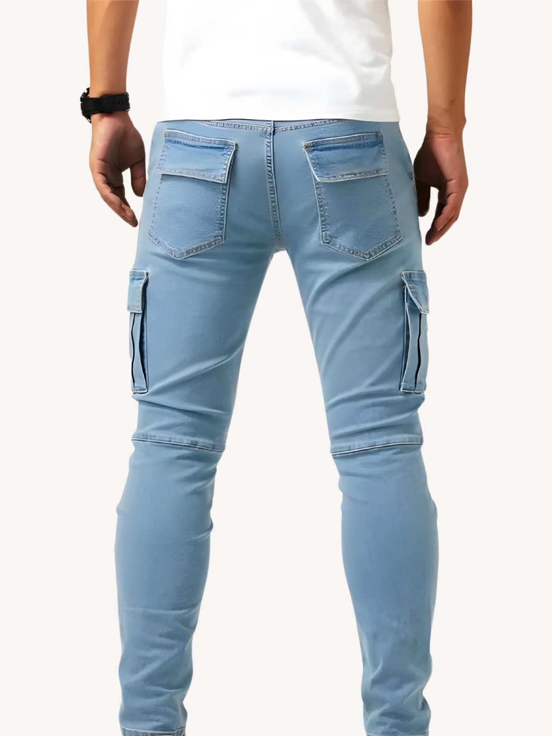 DANTON - PANTALONS CARGO EN JEAN EXTENSIBLE