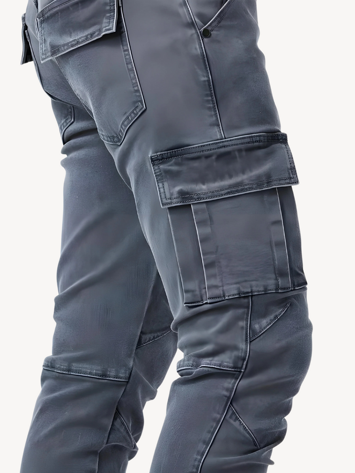 DANTON - PANTALONS CARGO EN JEAN EXTENSIBLE