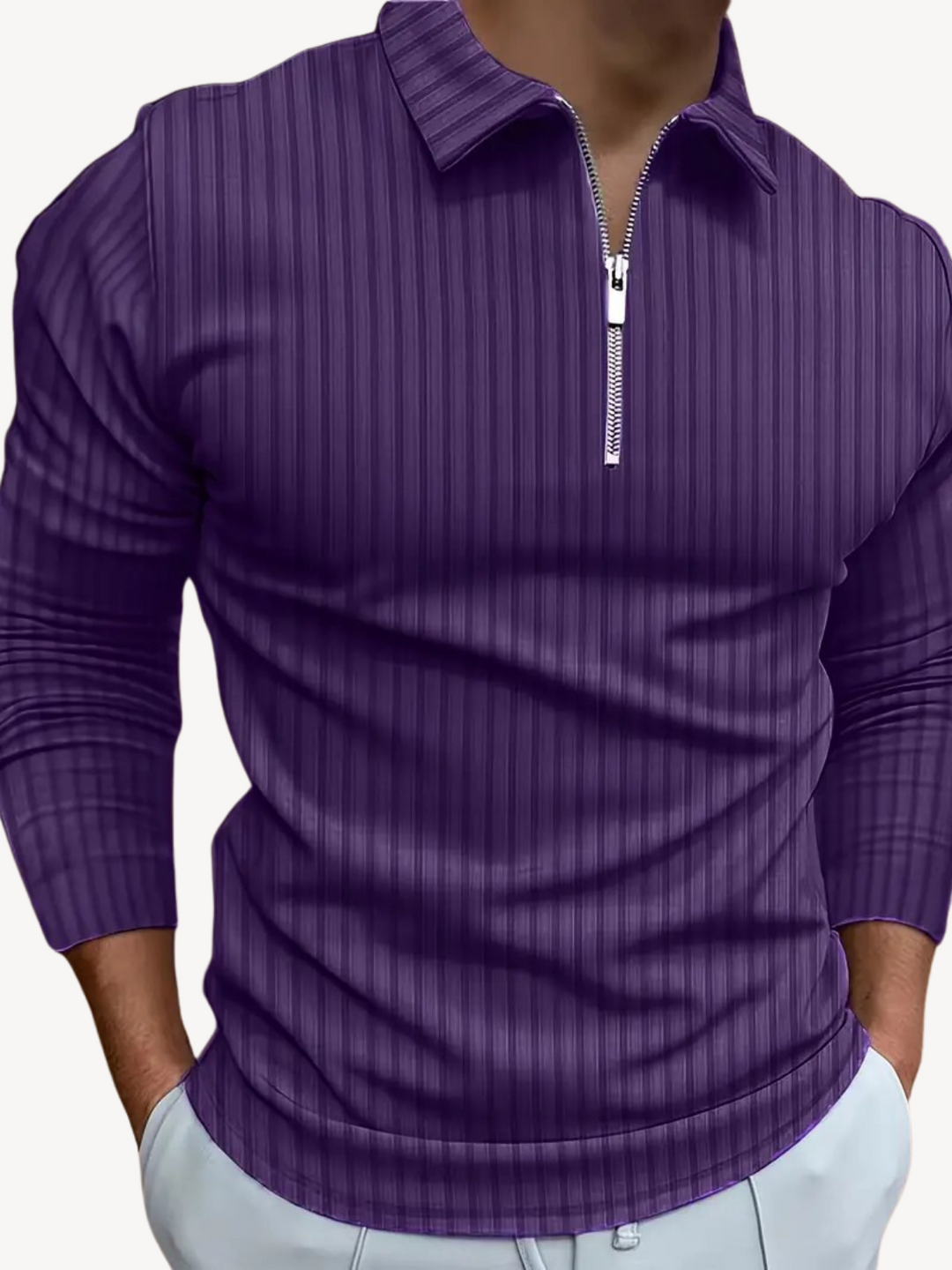 HILAIRE - PULL CÔTELÉ AVEC ZIP