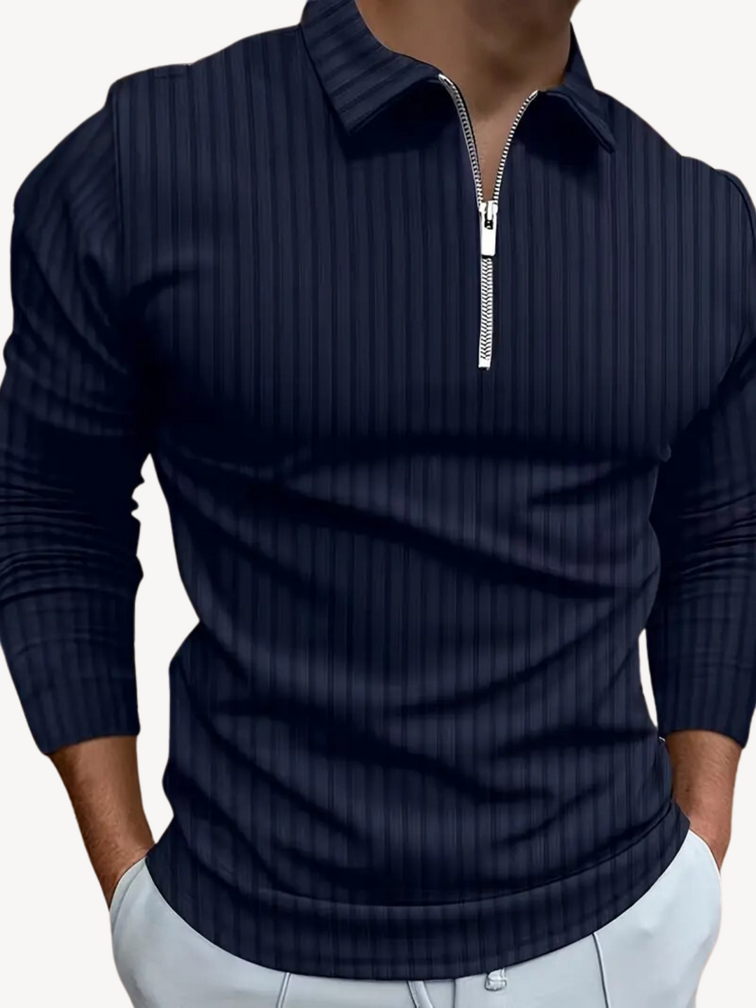 HILAIRE - PULL CÔTELÉ AVEC ZIP