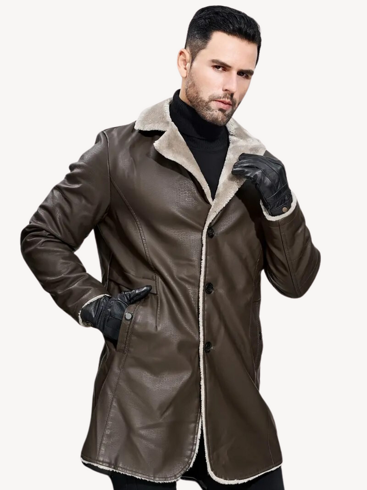 DAMIAN - VESTE EN PU AVEC DOUBLURE CHAUDE