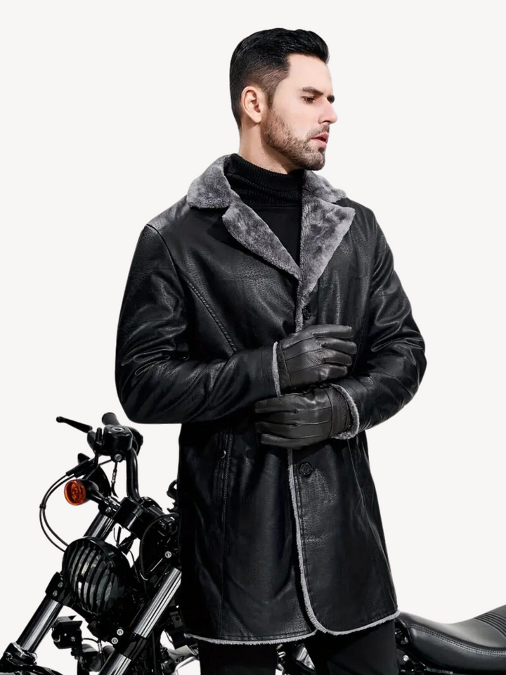 DAMIAN - VESTE EN PU AVEC DOUBLURE CHAUDE