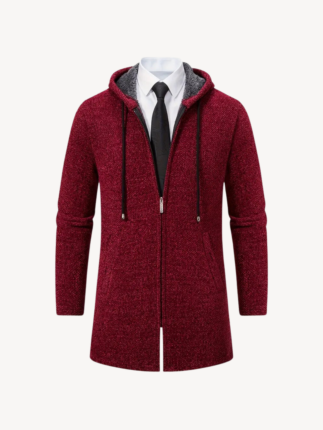 OLYMPE - MANTEAU TRICOT AVEC CAPUCHE