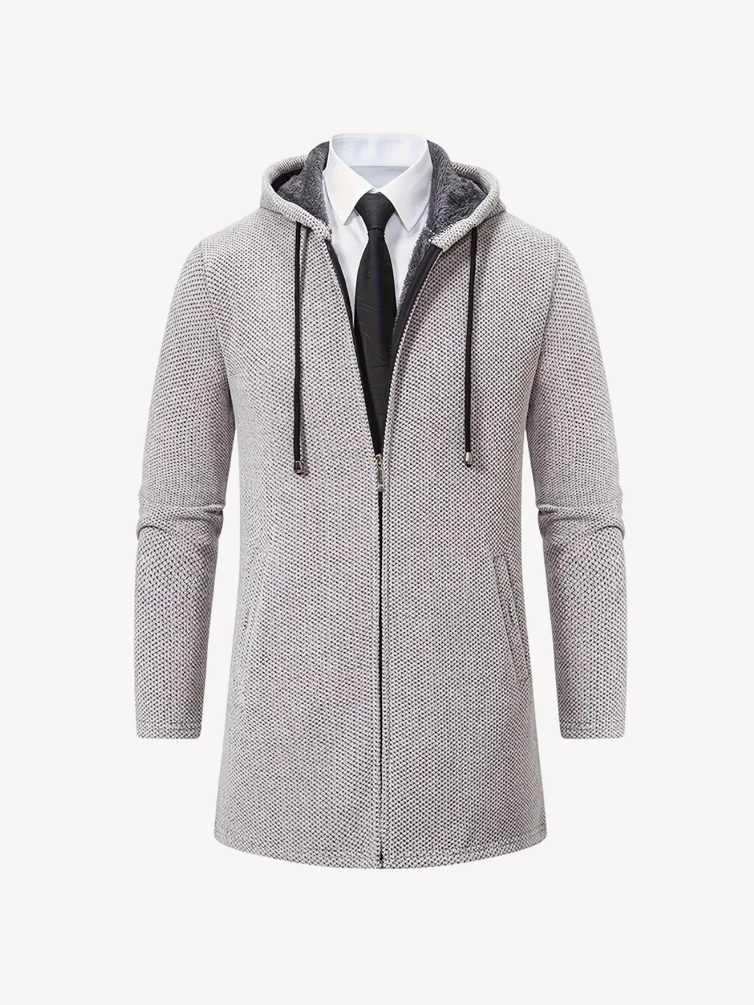 OLYMPE - MANTEAU TRICOT AVEC CAPUCHE