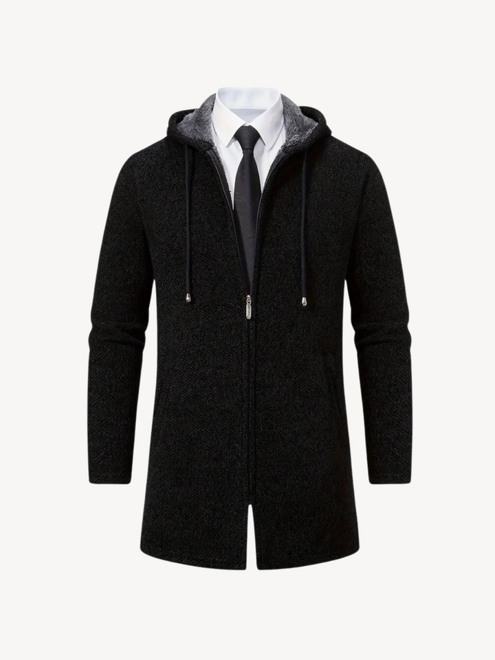 OLYMPE - MANTEAU TRICOT AVEC CAPUCHE