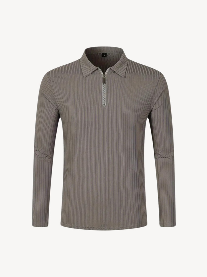 HILAIRE - PULL CÔTELÉ AVEC ZIP