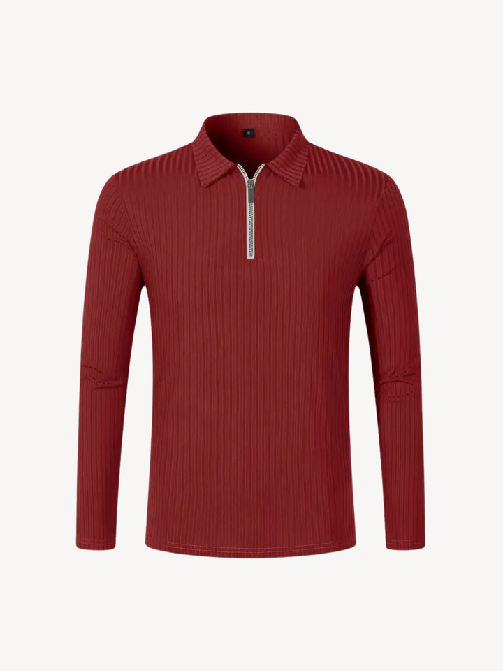 HILAIRE - PULL CÔTELÉ AVEC ZIP