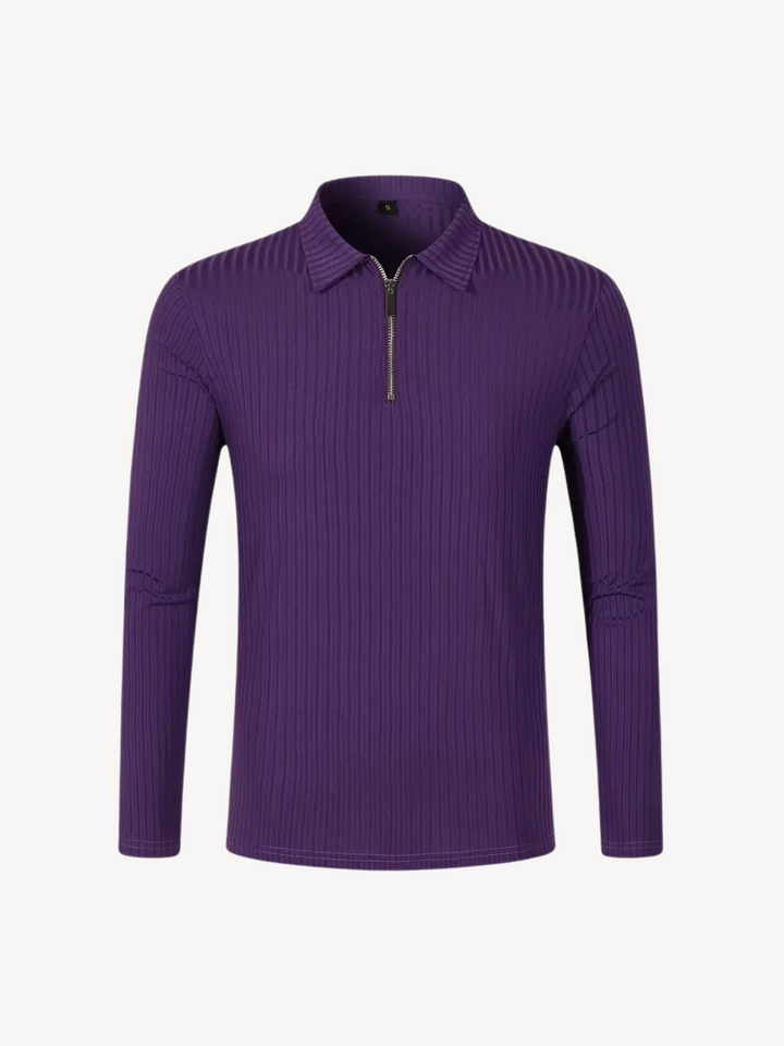 HILAIRE - PULL CÔTELÉ AVEC ZIP