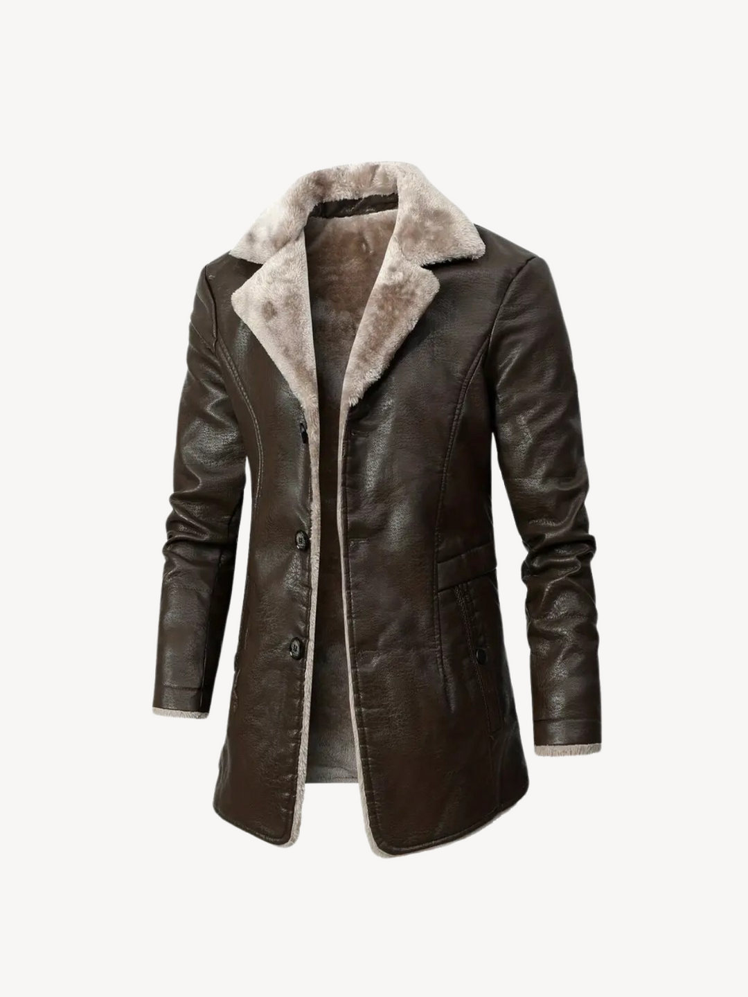 DAMIAN - VESTE EN PU AVEC DOUBLURE CHAUDE