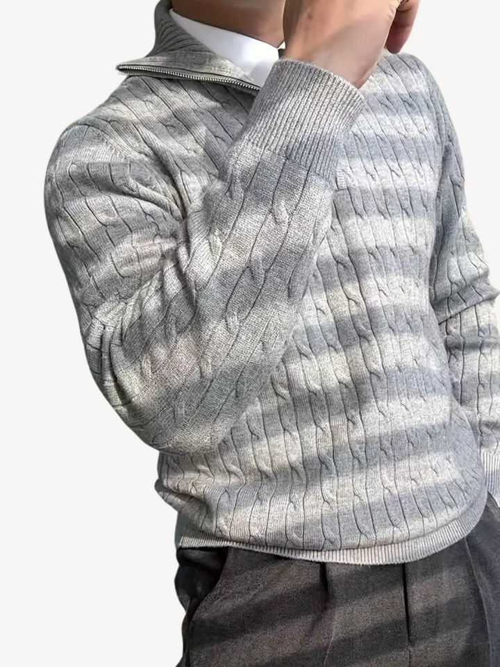 ROLAND - PULLOVER TORSADÉ DEMI-ZIP