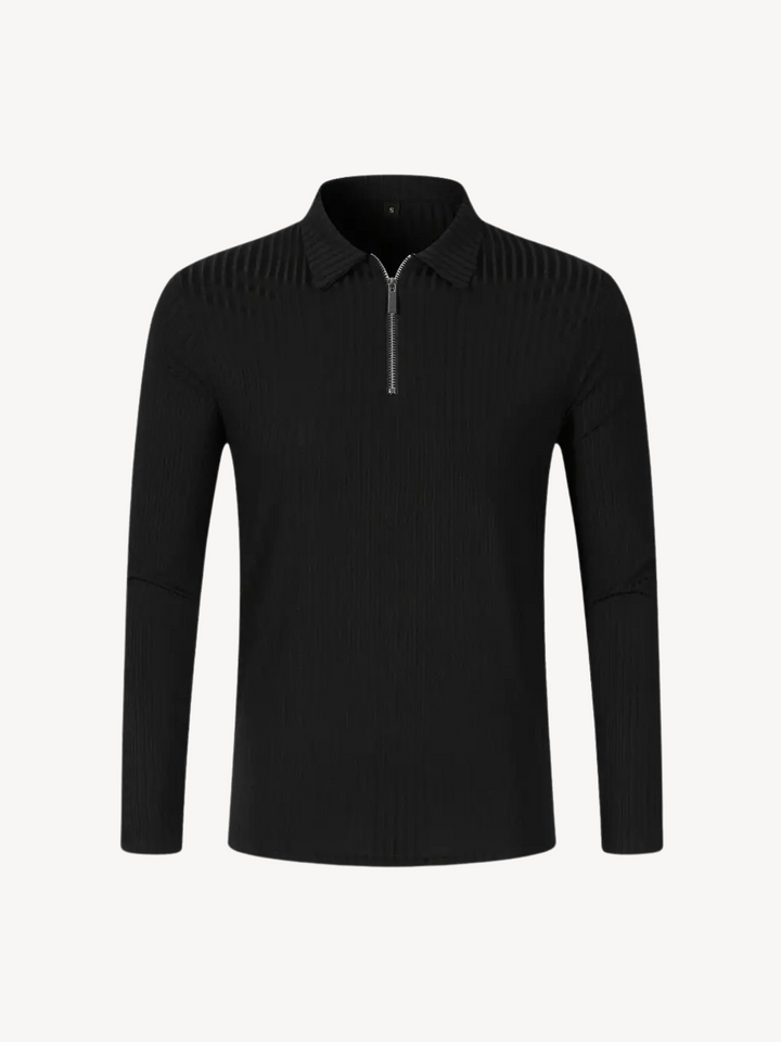 HILAIRE - PULL CÔTELÉ AVEC ZIP