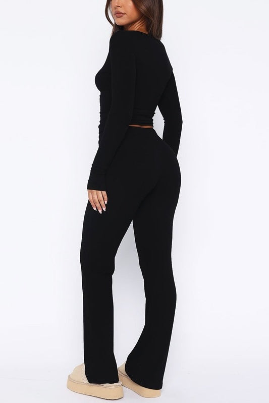 COZY - Top & Drawstring Pant Two Piece Set