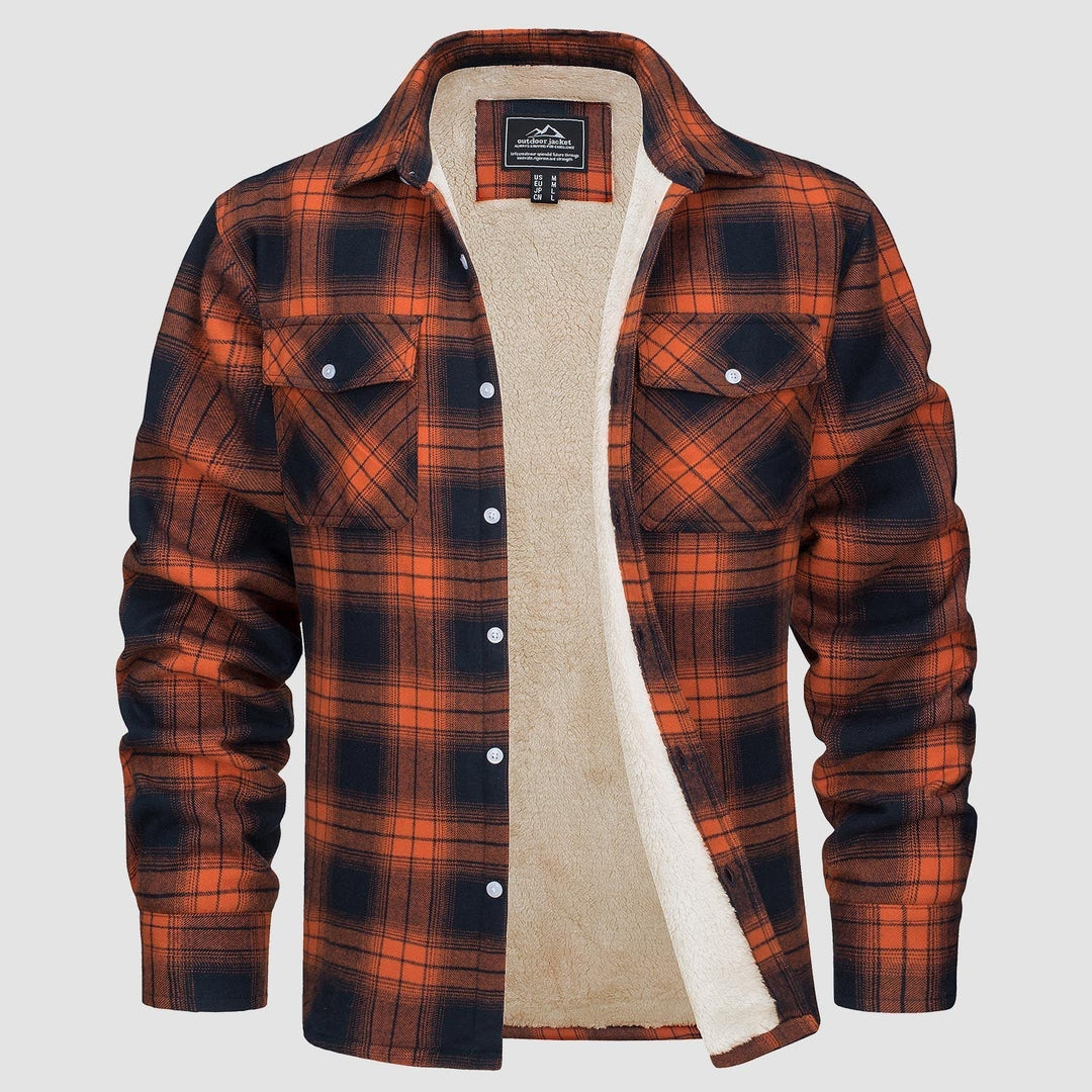 KLAUS - Lined plaid shirt jacket
