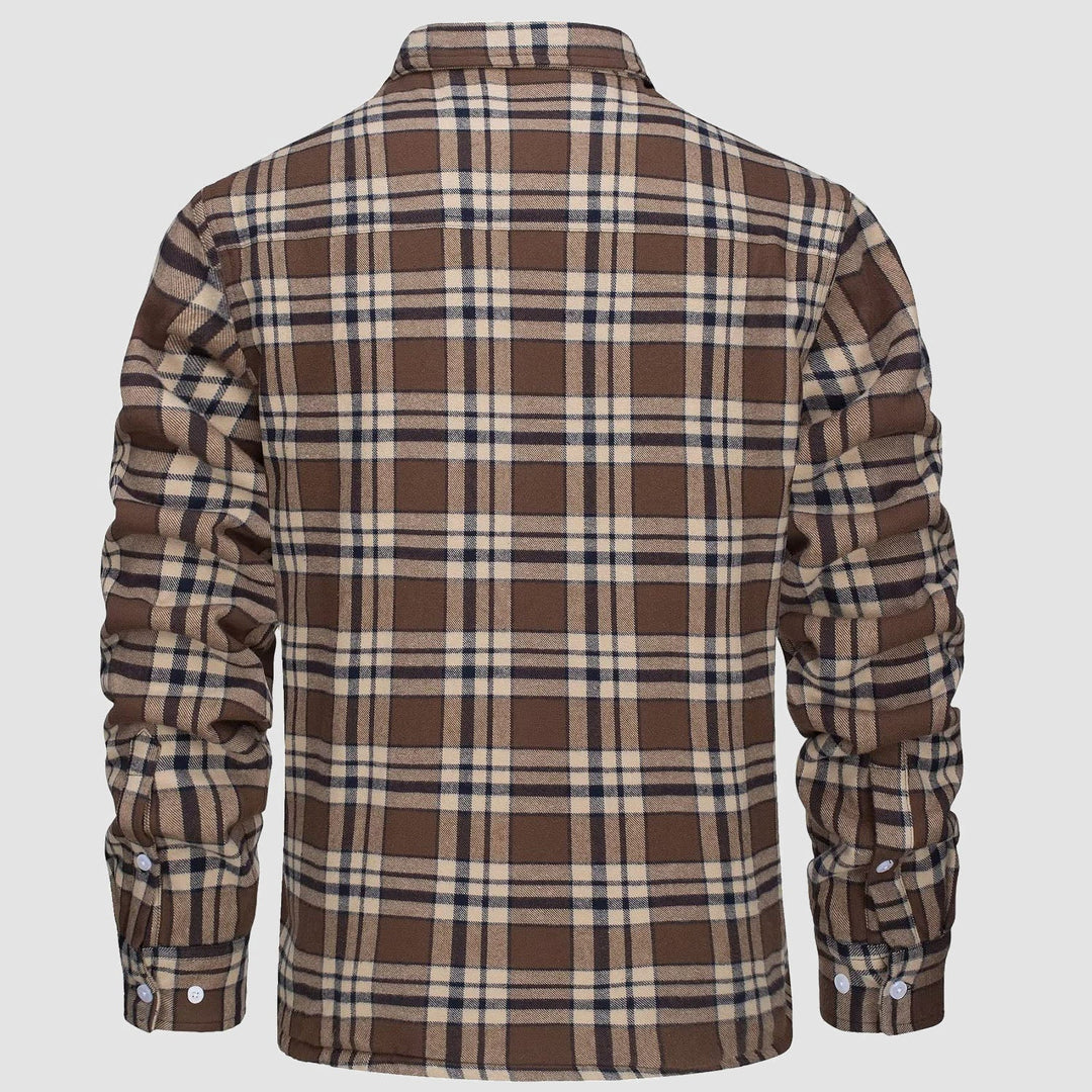 KLAUS - Lined plaid shirt jacket