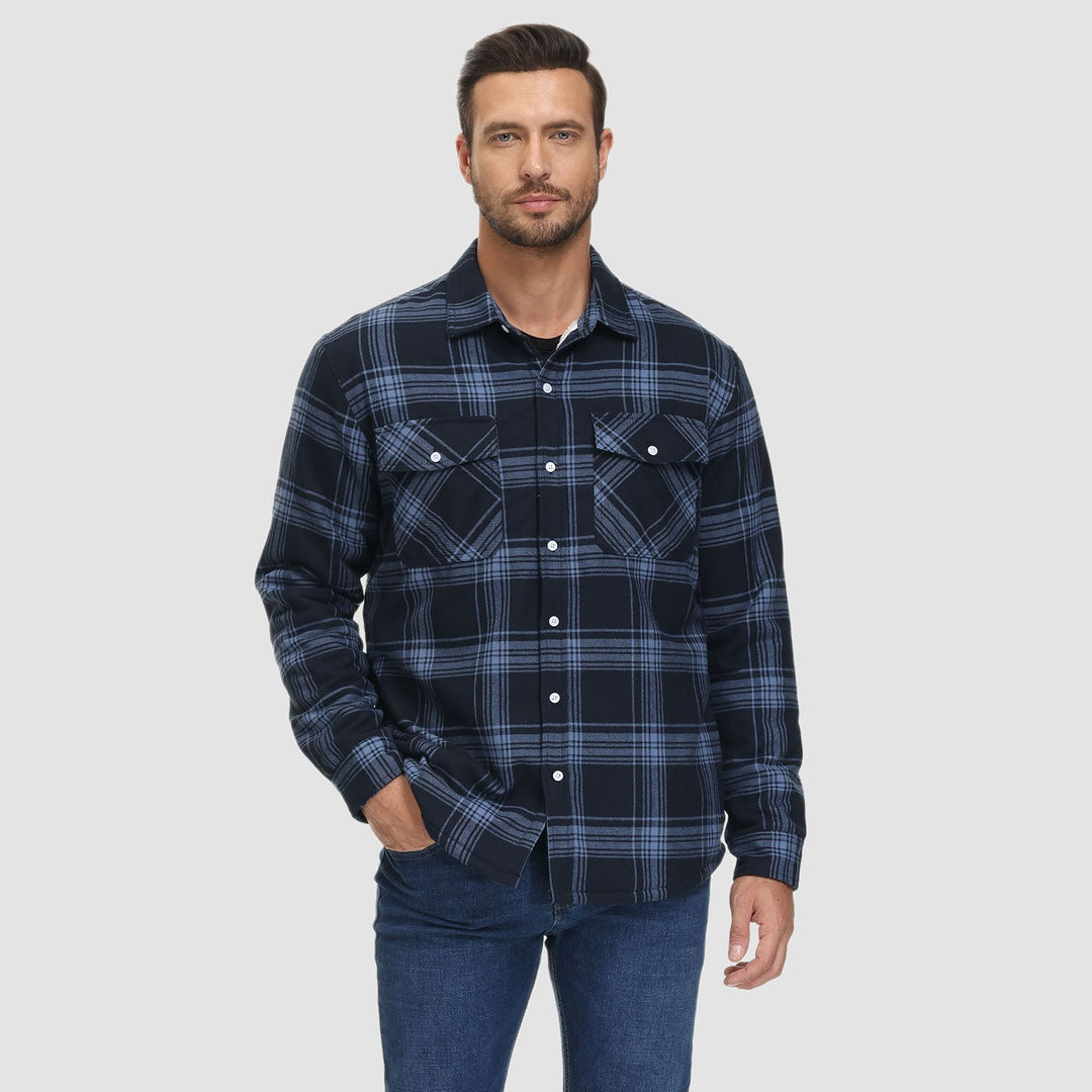 KLAUS - Lined plaid shirt jacket