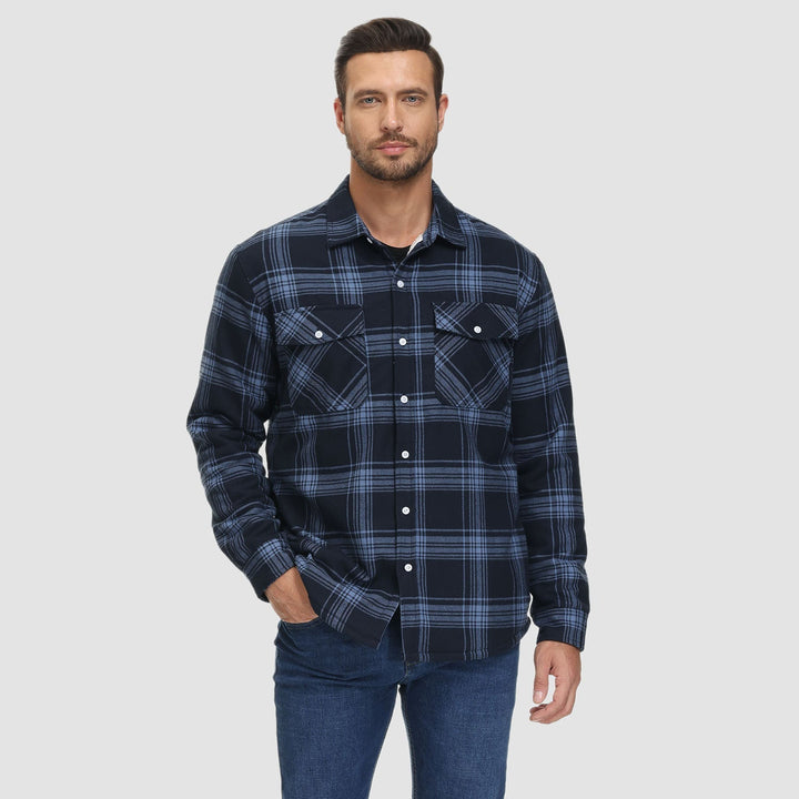 KLAUS - Lined plaid shirt jacket